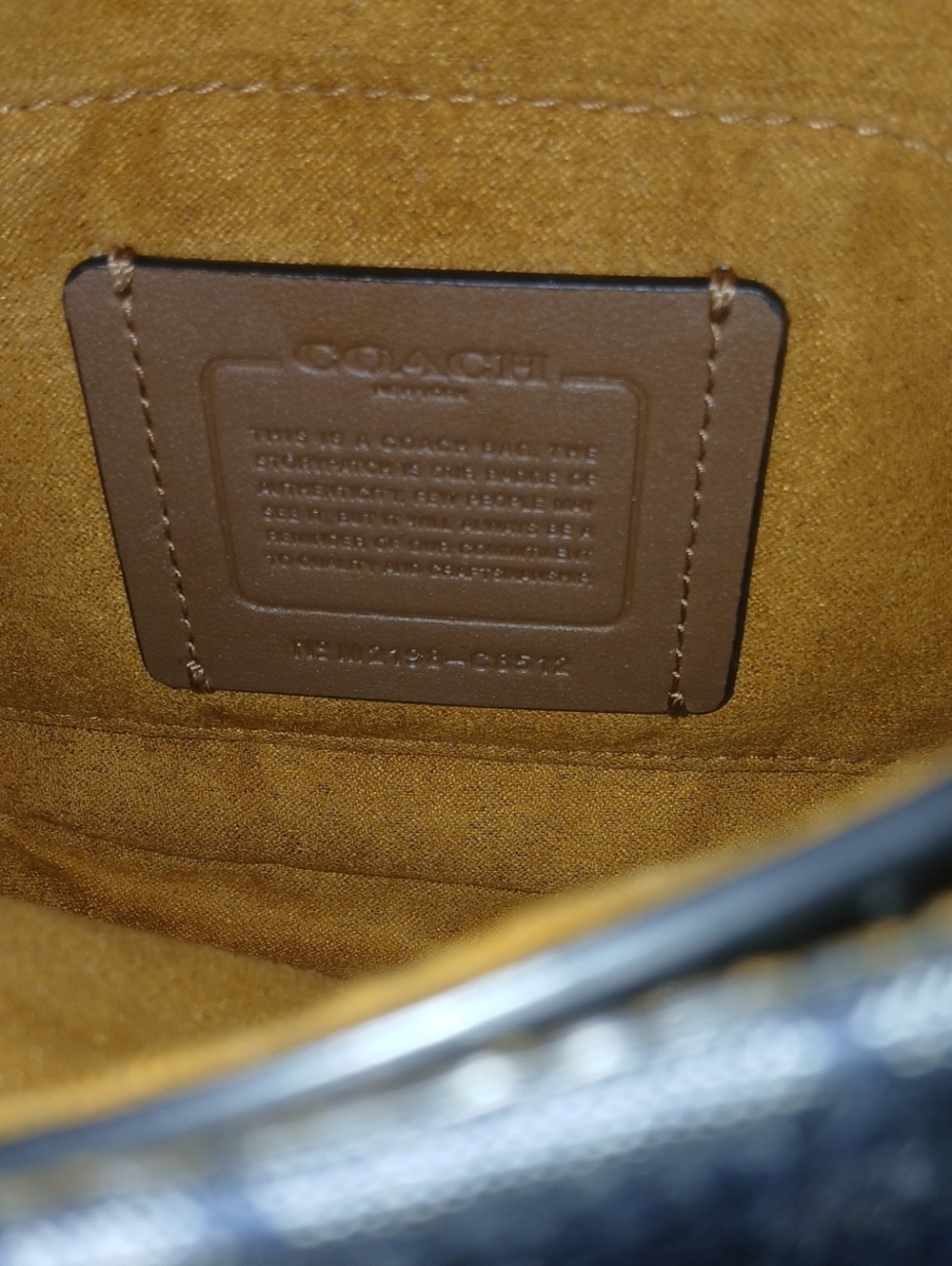 Coach Kleo Navy Signature Denim Crossbody with Tan Leather Strap and Tassel - Picture 10 of 10